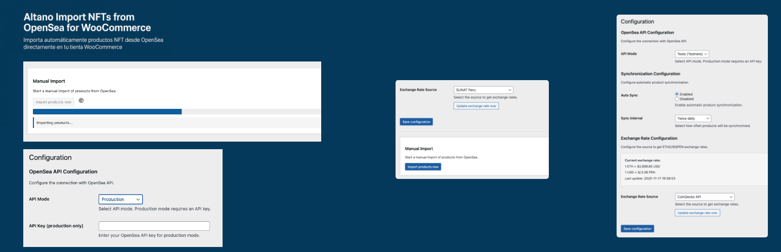 Altano Import NFTs from OpenSea for WooCommerce