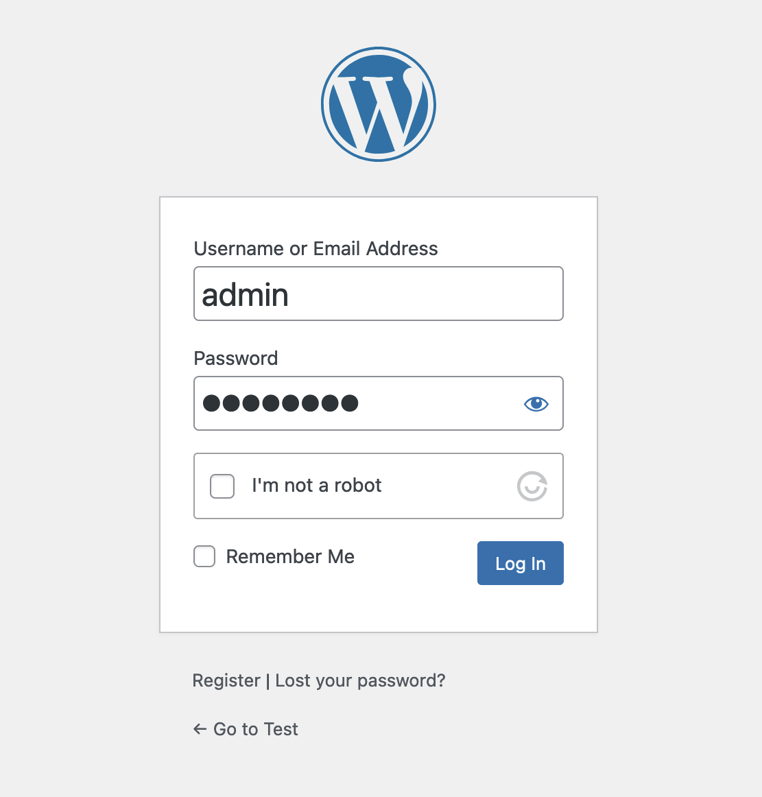 Protection on the login page