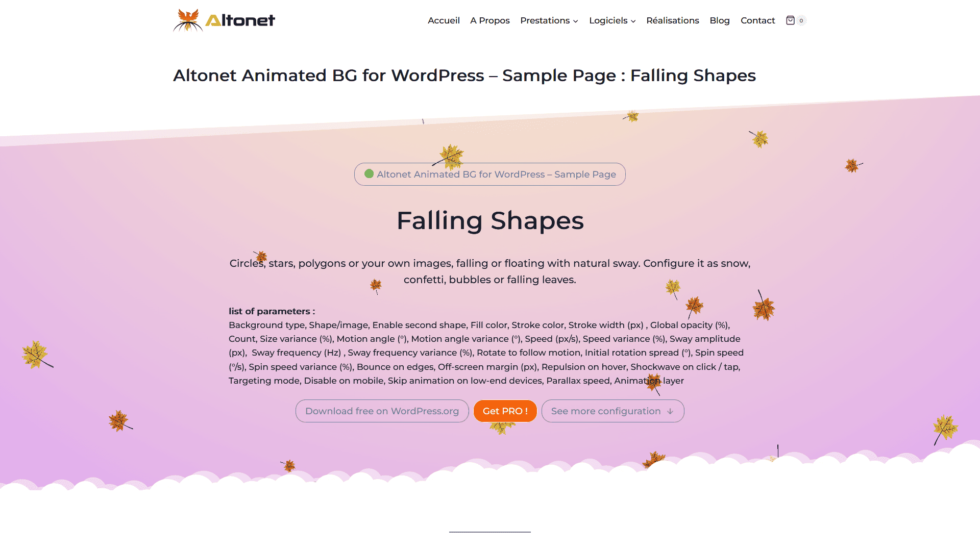 Falling Shapes — gentle falling geometry, fully styleable (snow, rain, confetti and more).