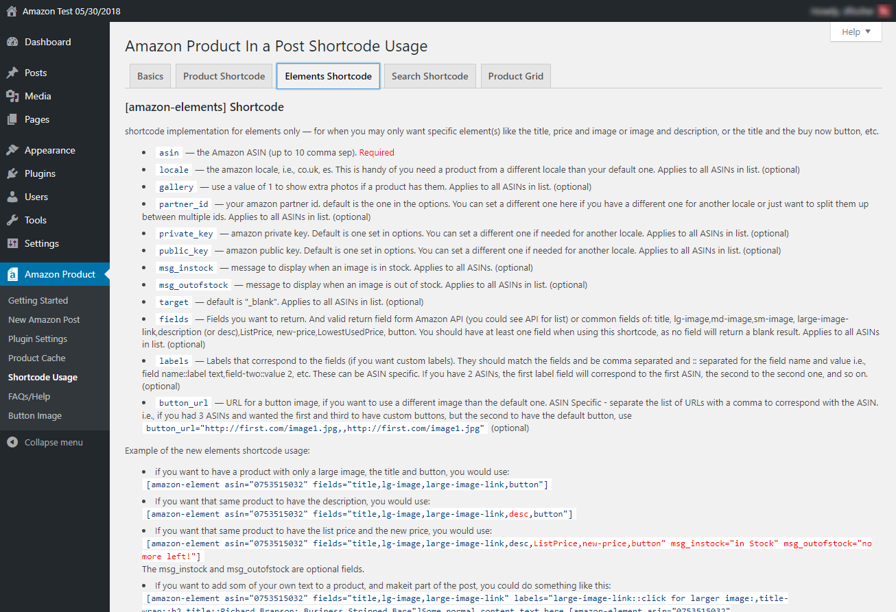 Shortcode Usage Page. Outlines how to use the shortcodes for different setups.