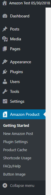 Plugin Menu (updated and renamed in 3.5.1). (Previously called Amazon PIP)