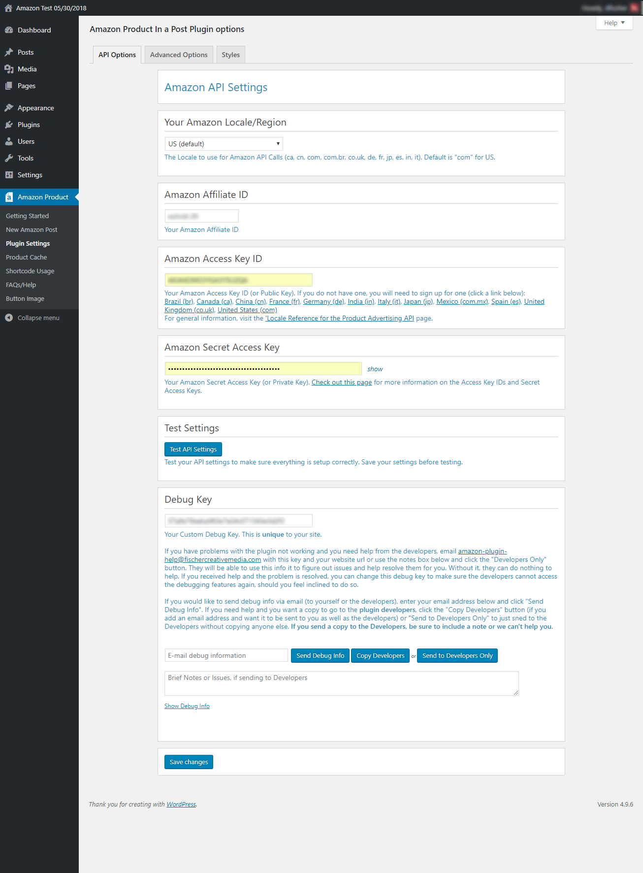 Plugin Options Panel part 1.