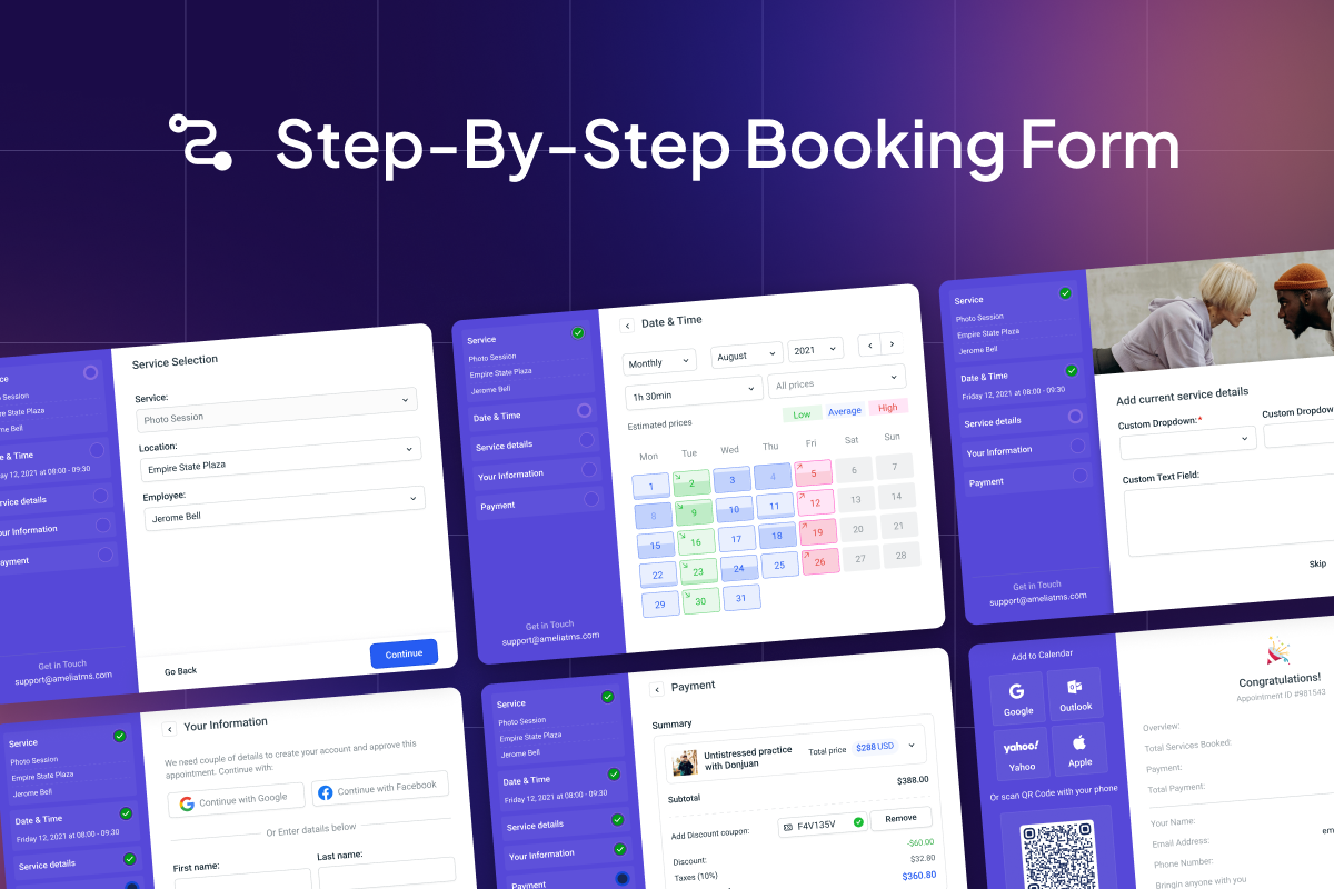 Step-by-step booking form