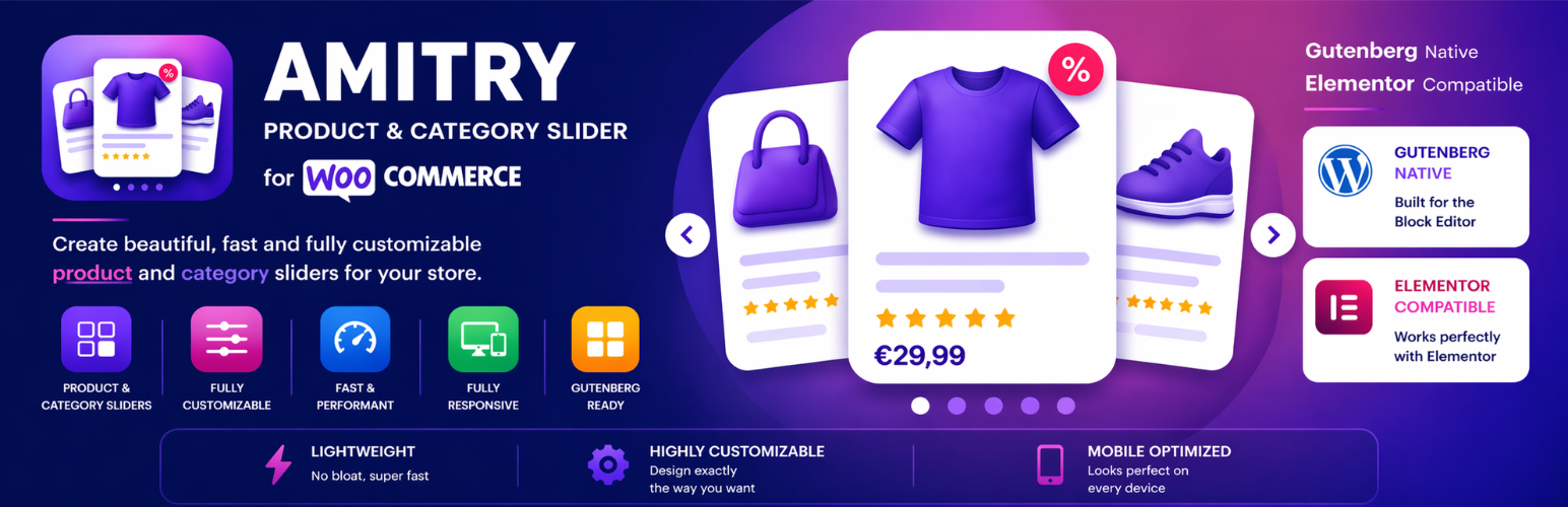Amitry Product & Category Slider for WooCommerce