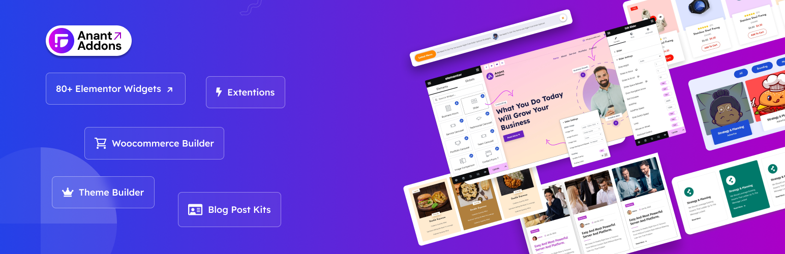 WordPress 外掛 Anant Addons for Elementor 的封面圖片。
