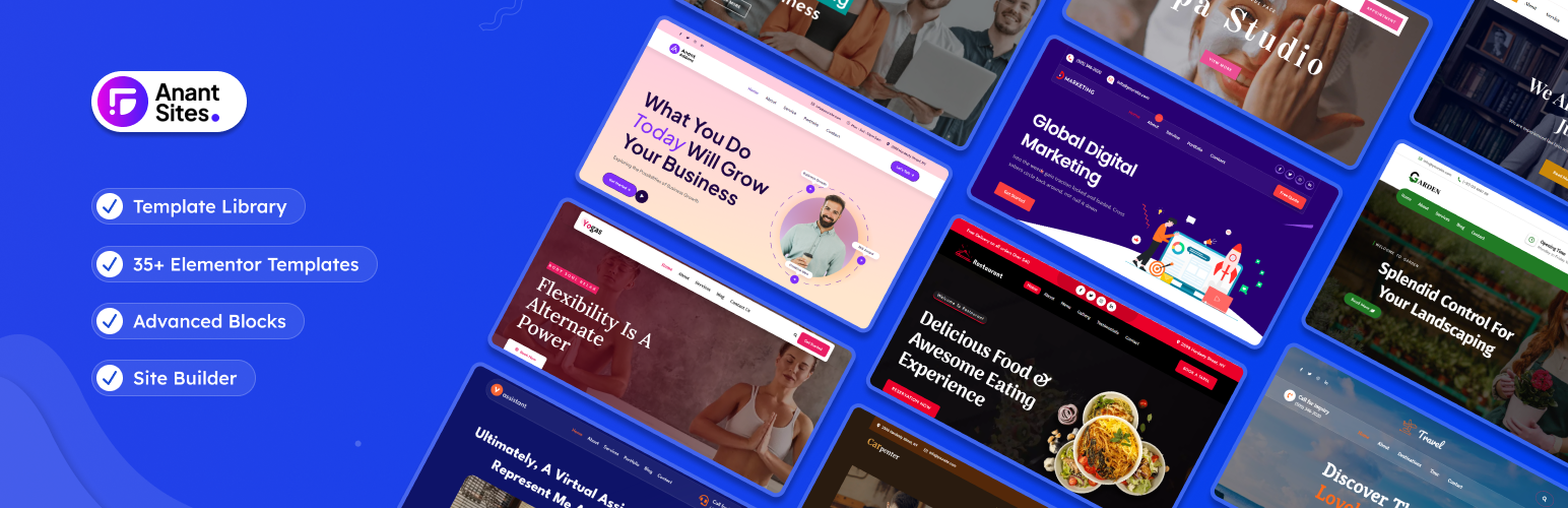 Anant Sites — Elementor & Gutenberg Readymade Template Library Free & Pro Templates