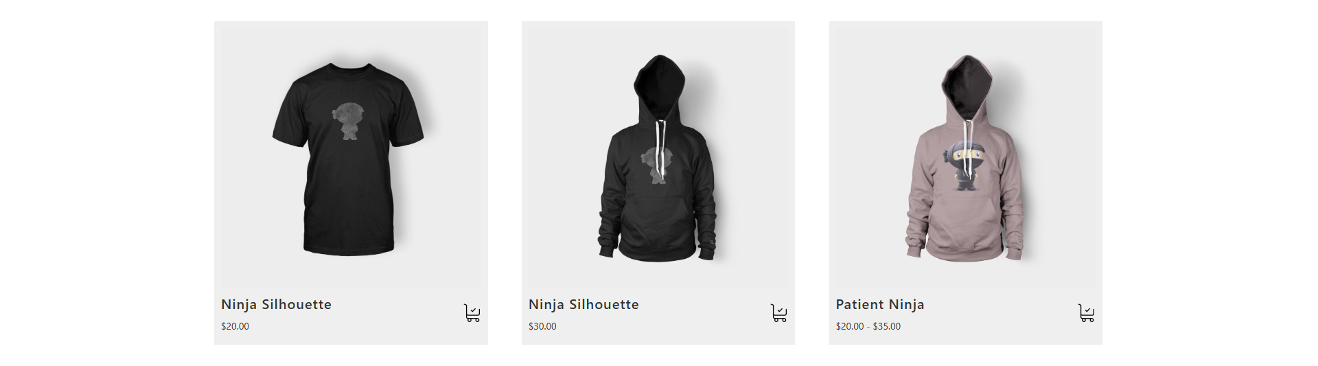 Shop page tiered price range (or "From" / "As low as" labels)