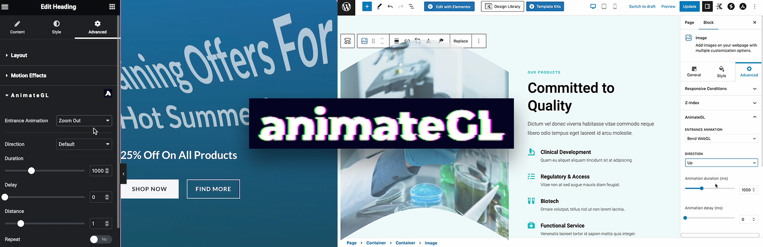 AnimateGL Animations for WordPress – Elementor & Gutenberg Blocks Animations