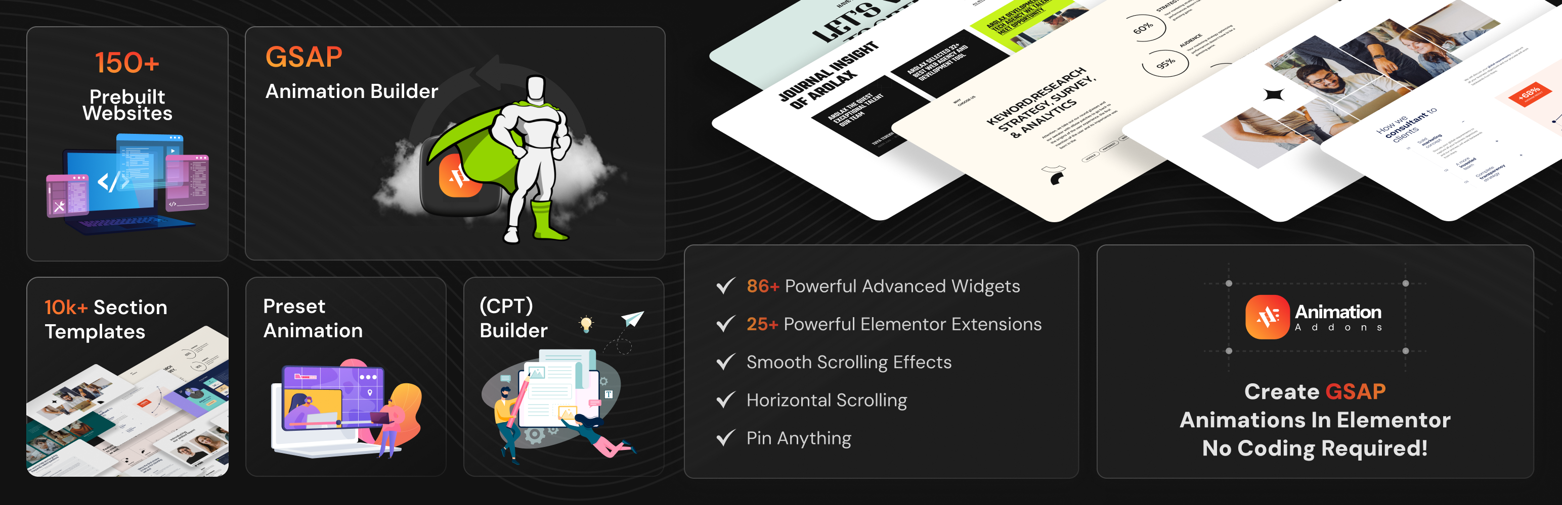WordPress 外掛 Animation Addons for Elementor – GSAP Powered Elementor Addons & Website Templates 的封面圖片。