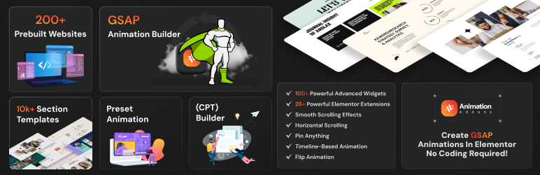 Animation Addons for Elementor – GSAP Powered Elementor Addons & Website Templates