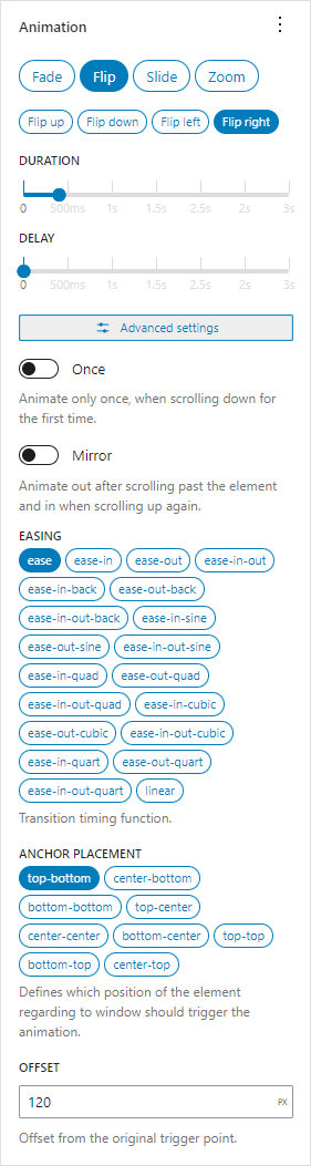 Animation controls