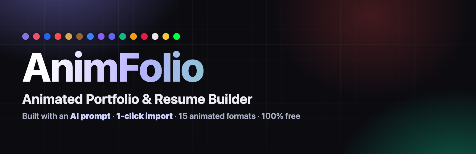AnimFolio – Animated Portfolio & Resume Builder