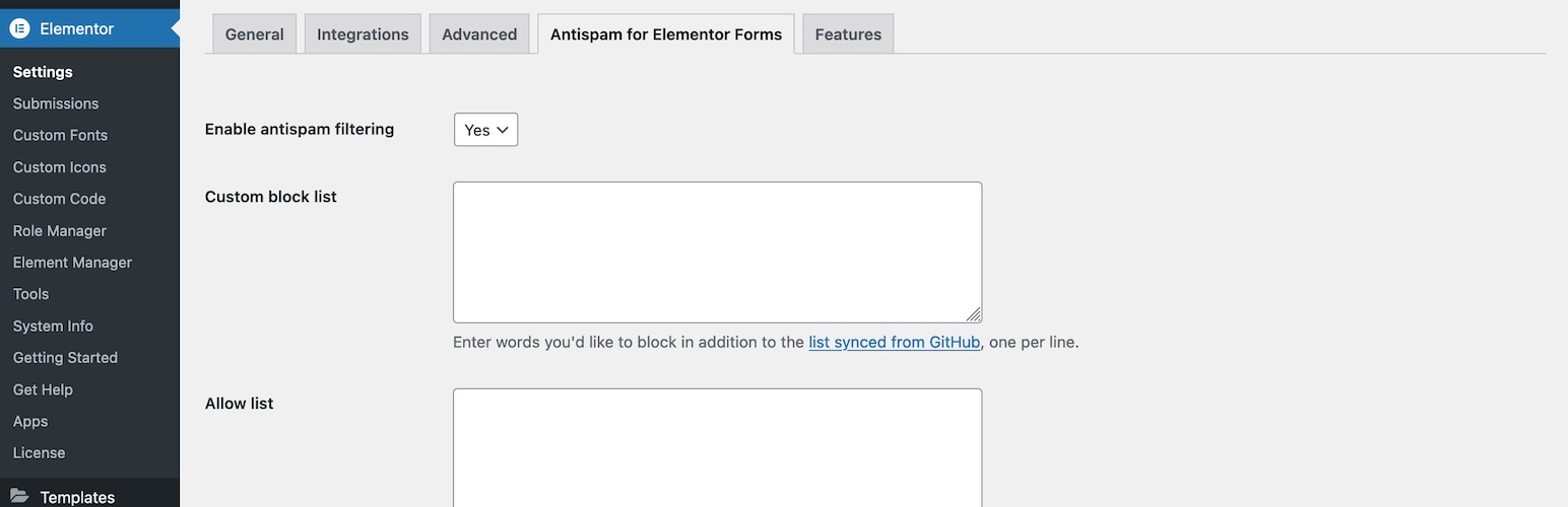 Antispam for Elementor Forms