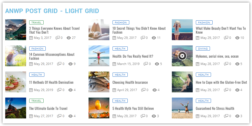 Light Grid Layout