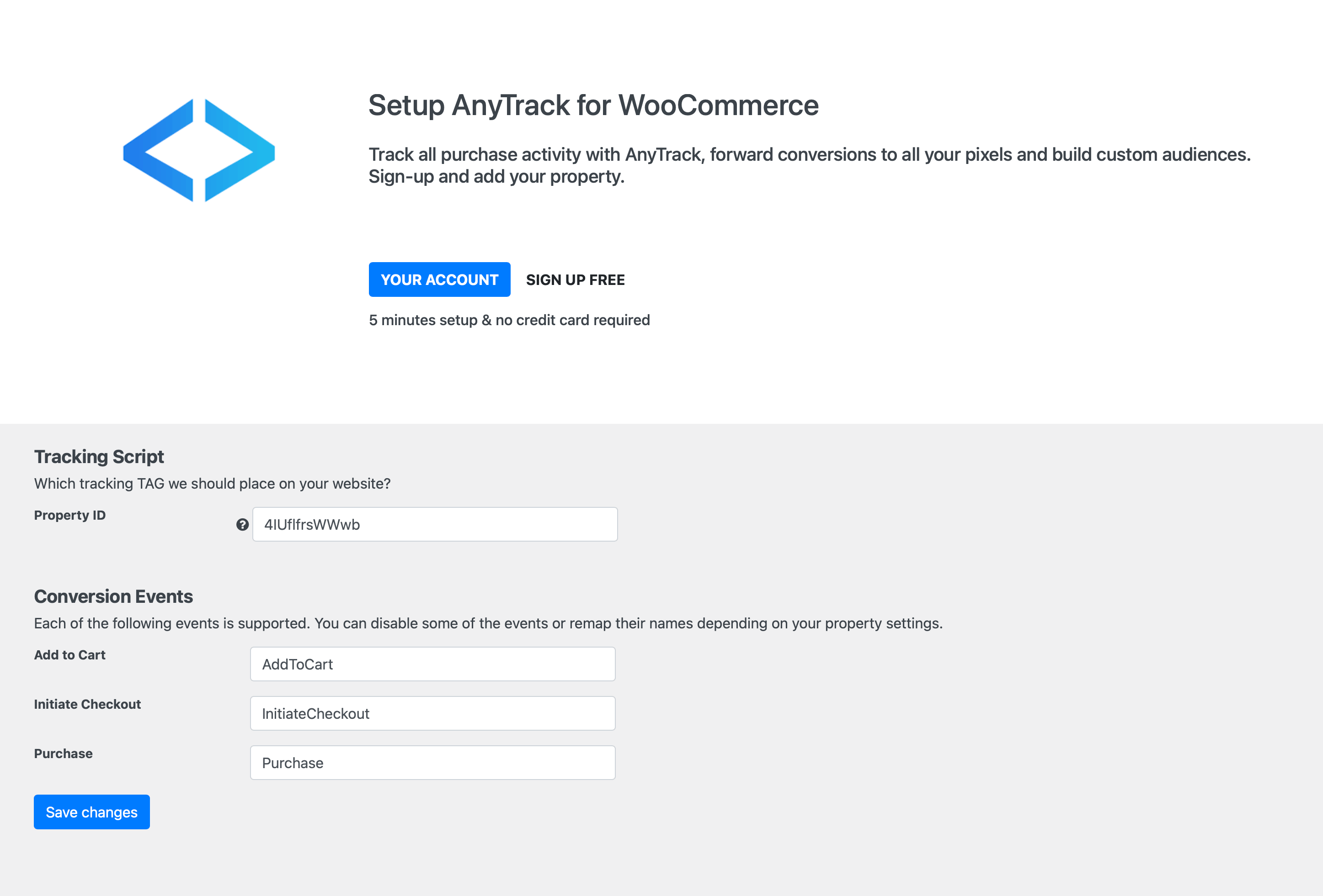 Add AnyTrack to your WooCommerce store