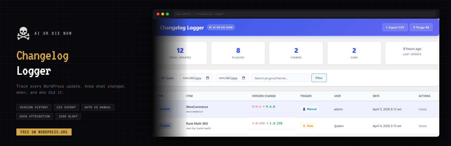 AODN Changelog Logger