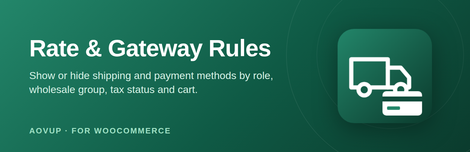 WordPress 外掛 AovUp Rate & Gateway Rules for WooCommerce 的封面圖片