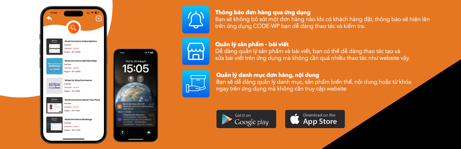 API CODE-WP kết nối ứng dụng Android – iOS