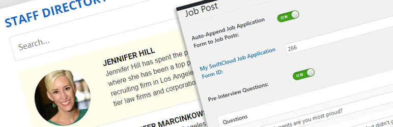 Job Applicant Tracking & Staff Directory by SwiftCloud
