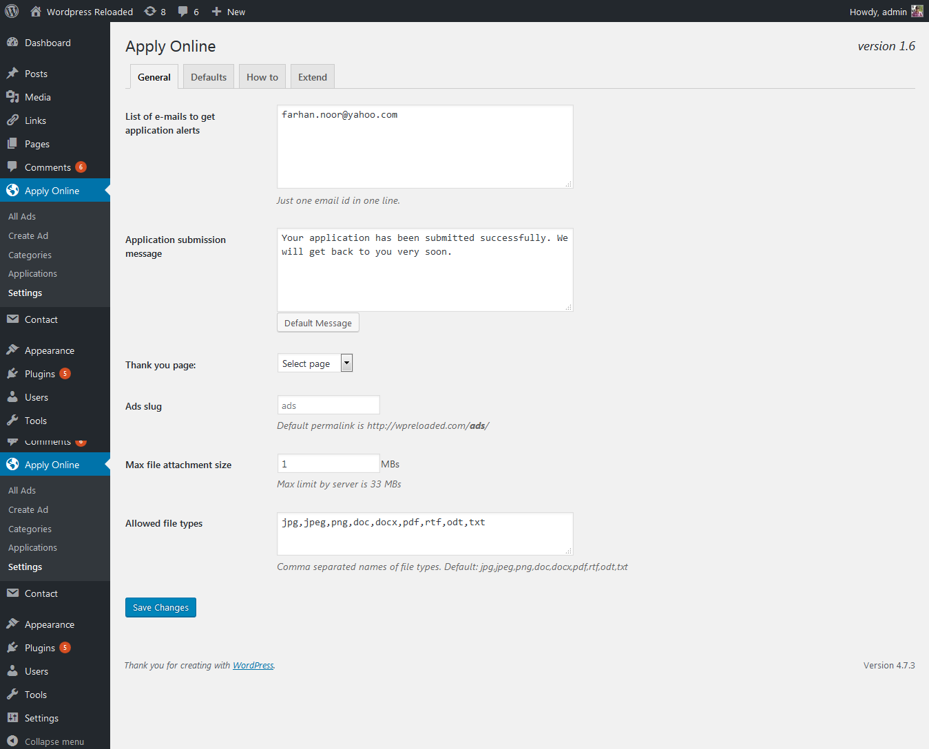 apply online wordpress org