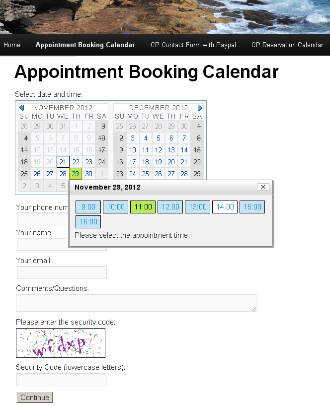 Appointment Booking Calendar