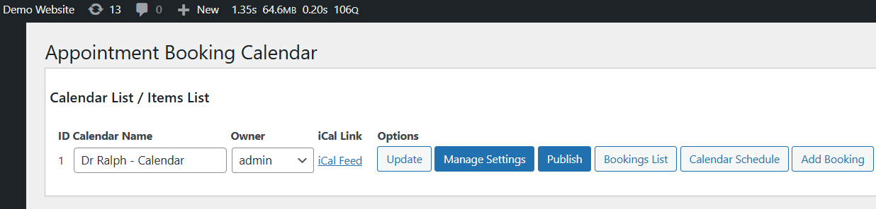 Managing the appointment calendar.