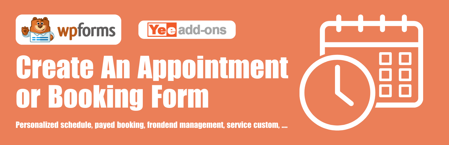 WordPress 外掛 Appointments Booking for WPForms 的封面圖片。