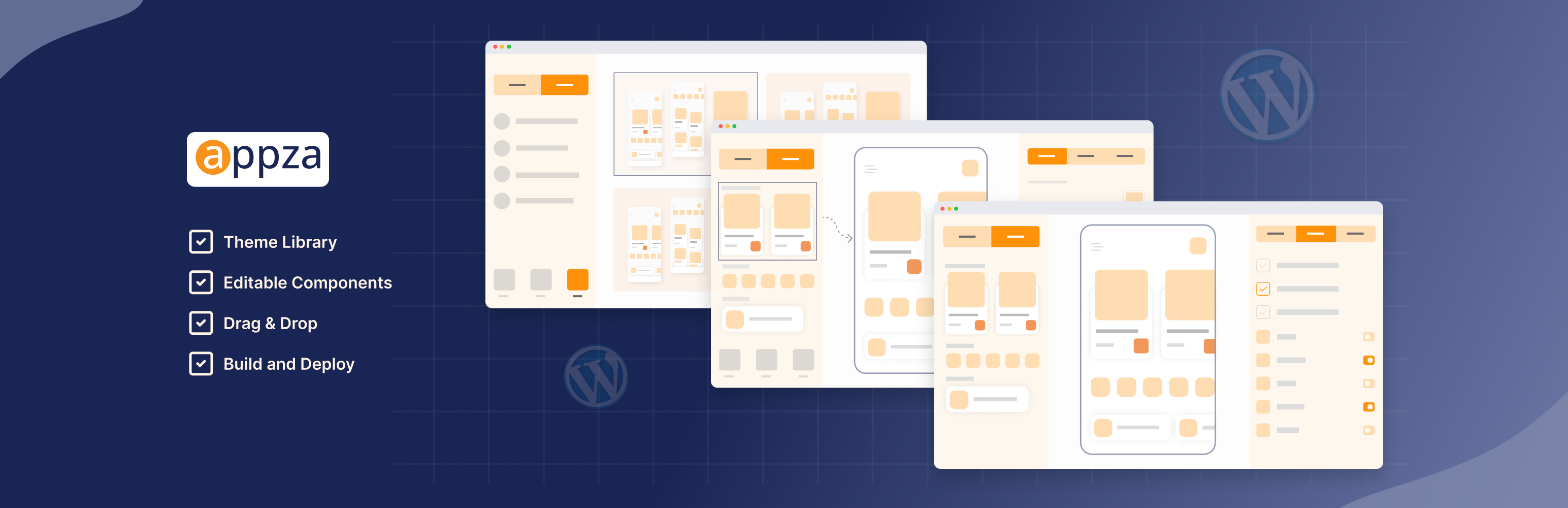 WordPress 外掛 Appza builder 的封面圖片。