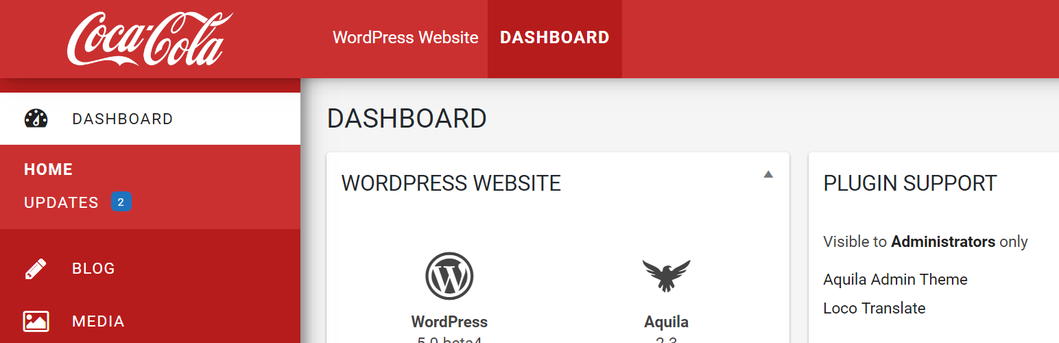 WordPress 外掛 Aquila Admin Theme 的封面圖片。