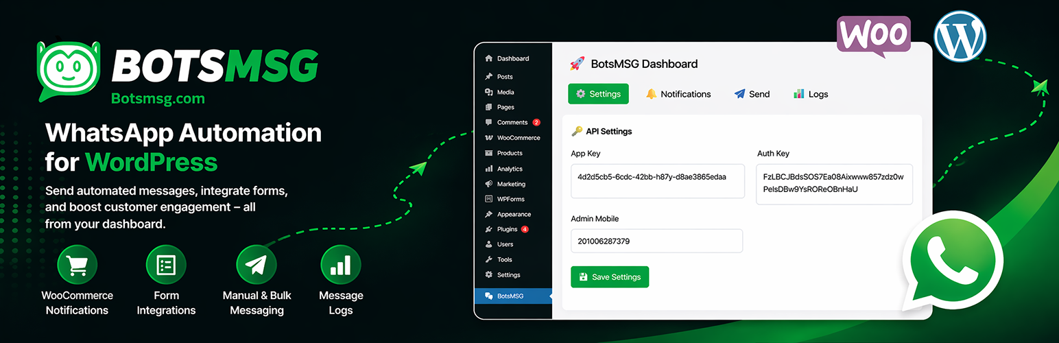 WordPress 外掛 ArabiaCode Notifications for BotsMSG 的封面圖片