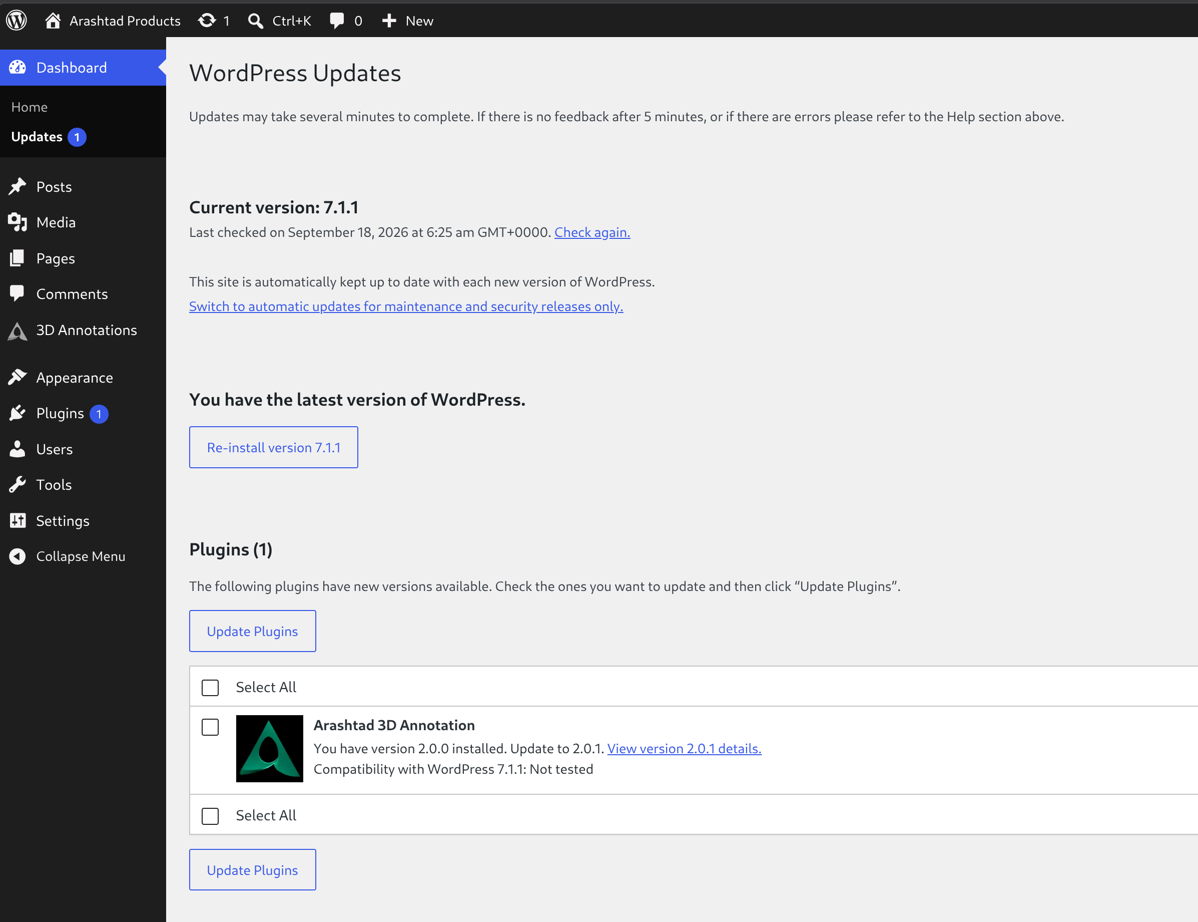 Plugin update process