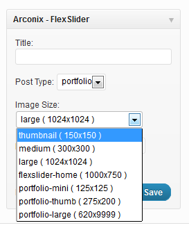 Builtin and user-added image sizes