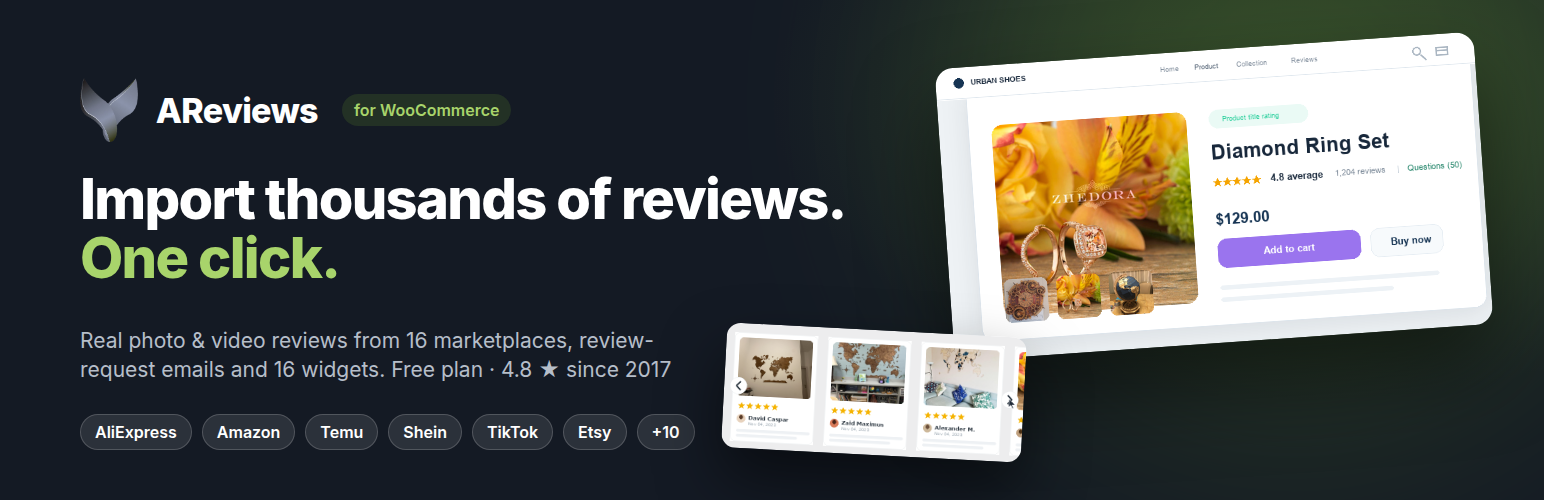 Areviews – Import Photo & Video Reviews for WooCommerce