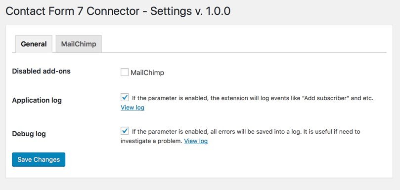 Contact Form 7 Connector - General settings