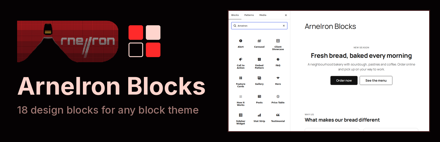 WordPress 外掛 ArneIron Blocks 的封面圖片