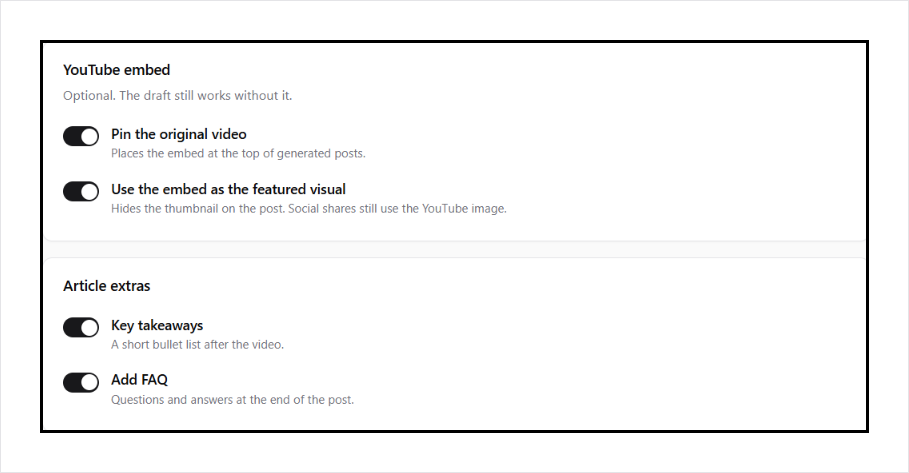 Pin the video, use it as the featured visual, plus takeaways and FAQ.