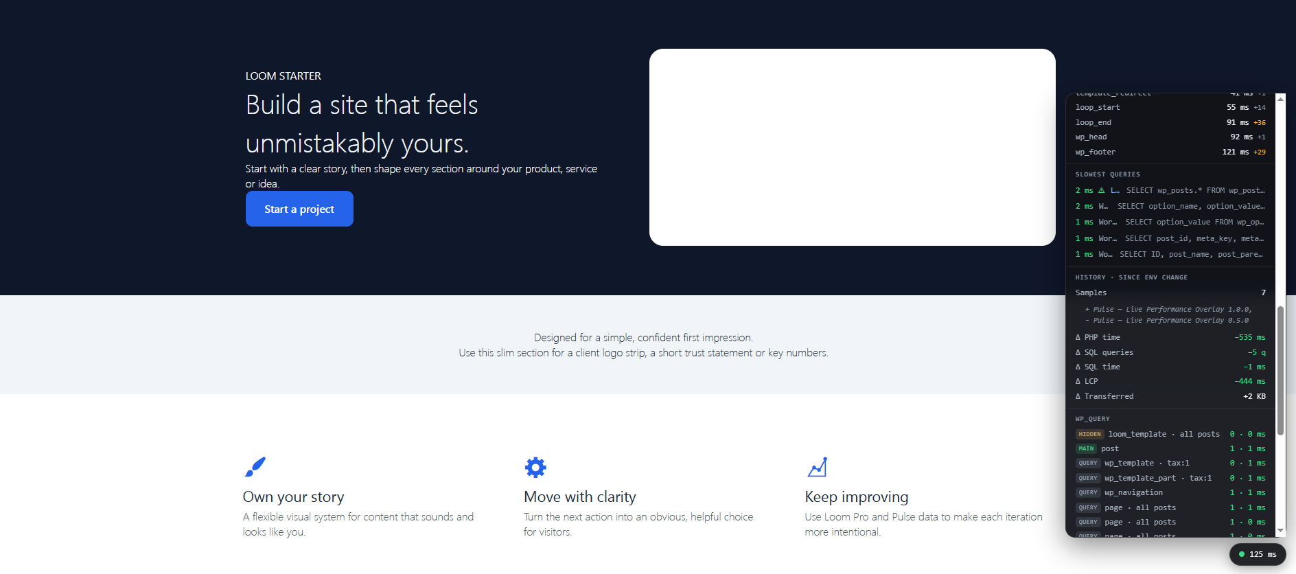 Components — per-plugin SQL and asset cost.