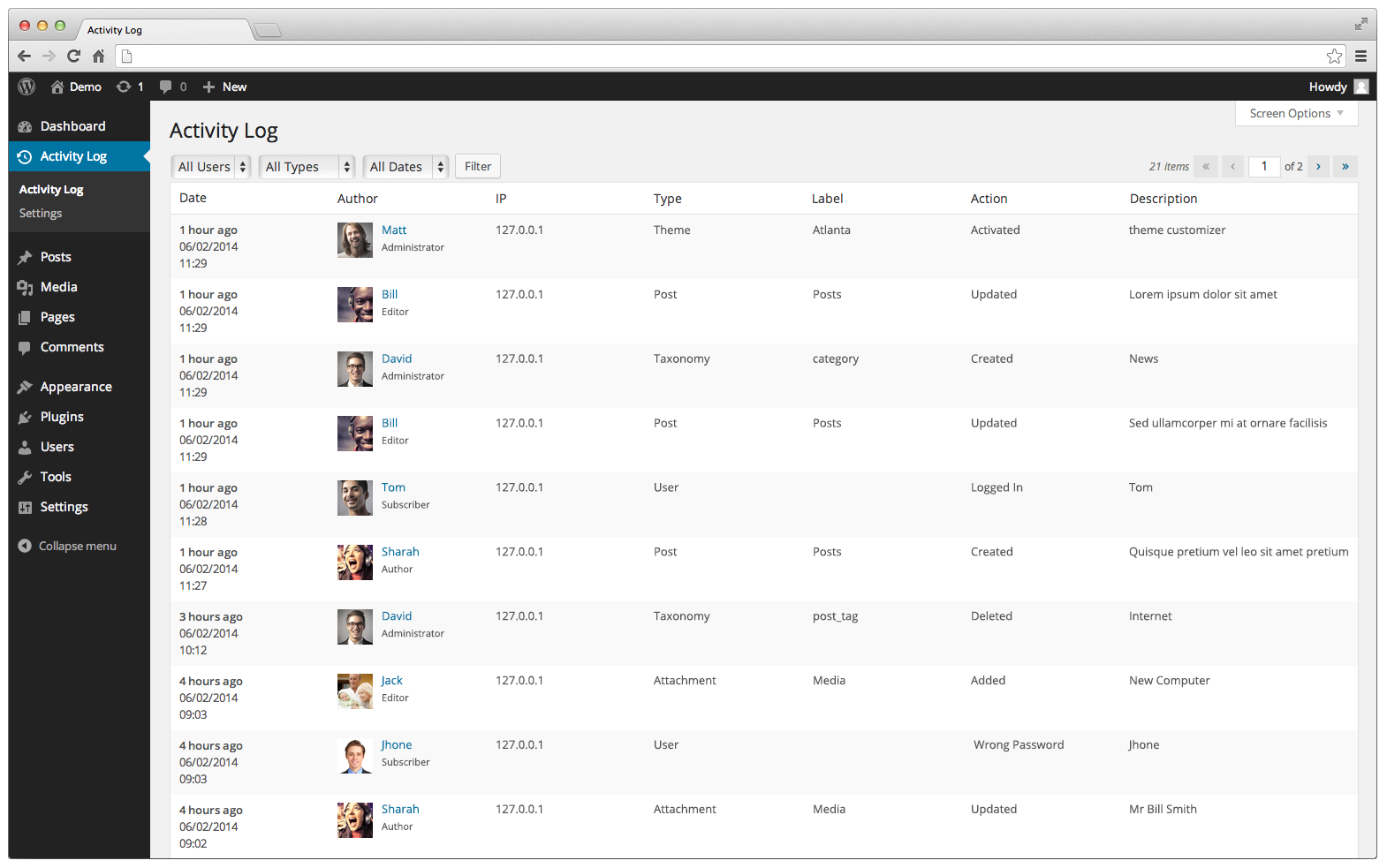 Activity Log – Monitor & Record User Changes running inside a SandyWP sandbox