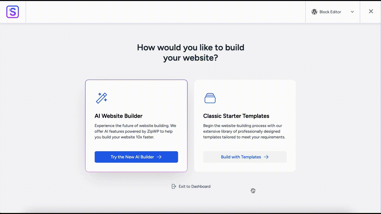 AI Website Builder - Starter Templates has been integrated with ZipWP - our innovative AI Website Builder to make building websites super easy.