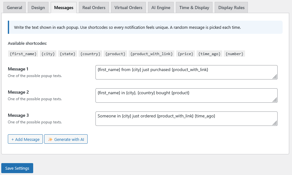 Admin – General & Design settings