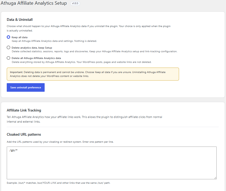 Athuga Affiliate Analytics