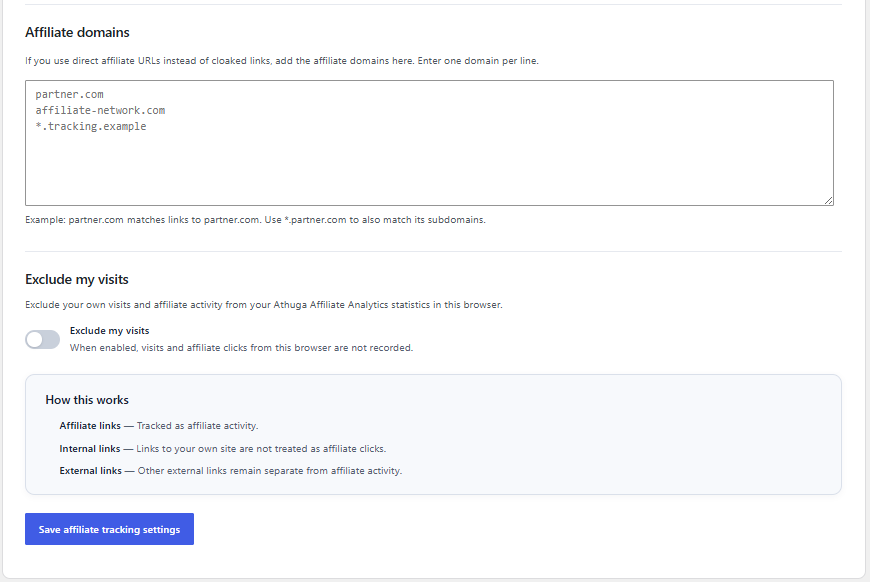Athuga Affiliate Analytics