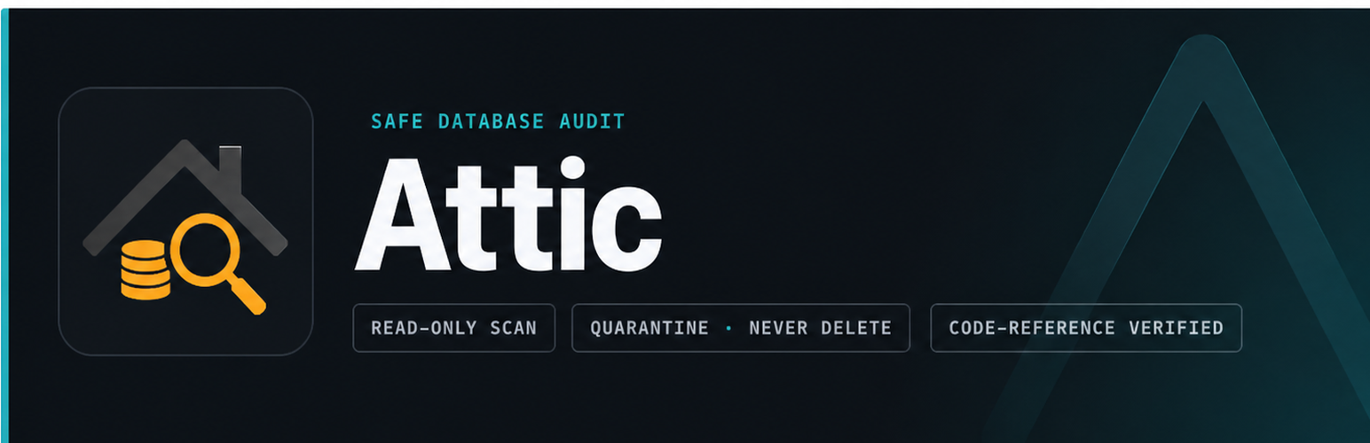 WordPress 外掛 Attic — Safe Database Cleanup (Undo-Friendly) 的封面圖片
