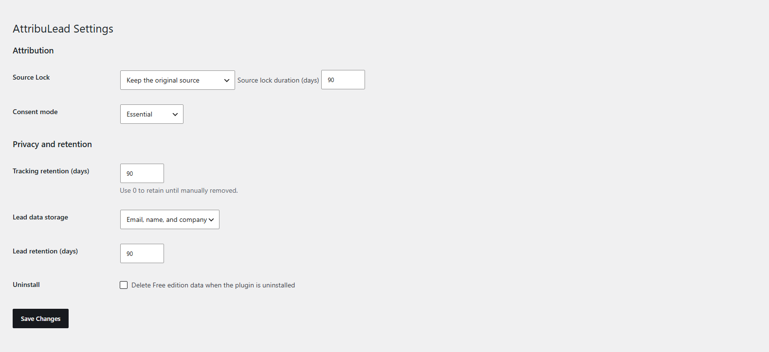 Tracking, consent, retention, and data controls.