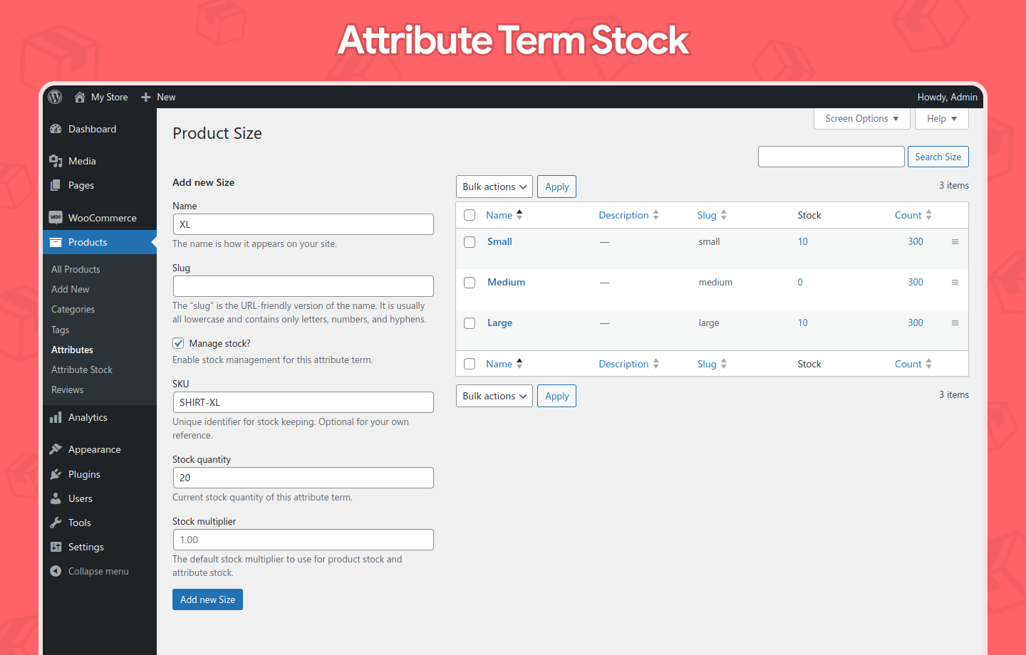 Attribute Stock for WooCommerce – Shared Stock & Variable Quantities (Lite Version)