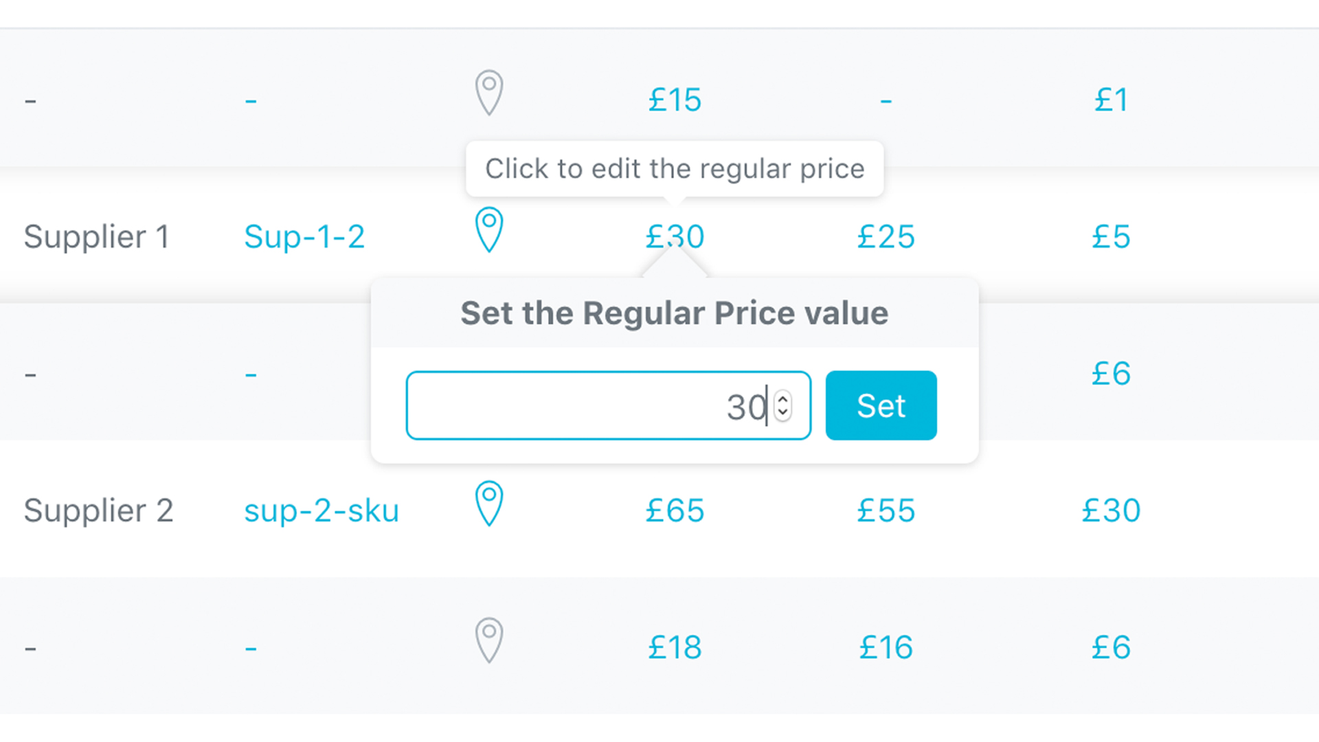 One Click Regular Price Edit Directly in Stock Central