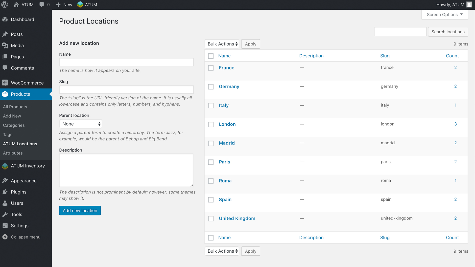 Create Product Locations - Warehouse, Shelf, Page, etc.