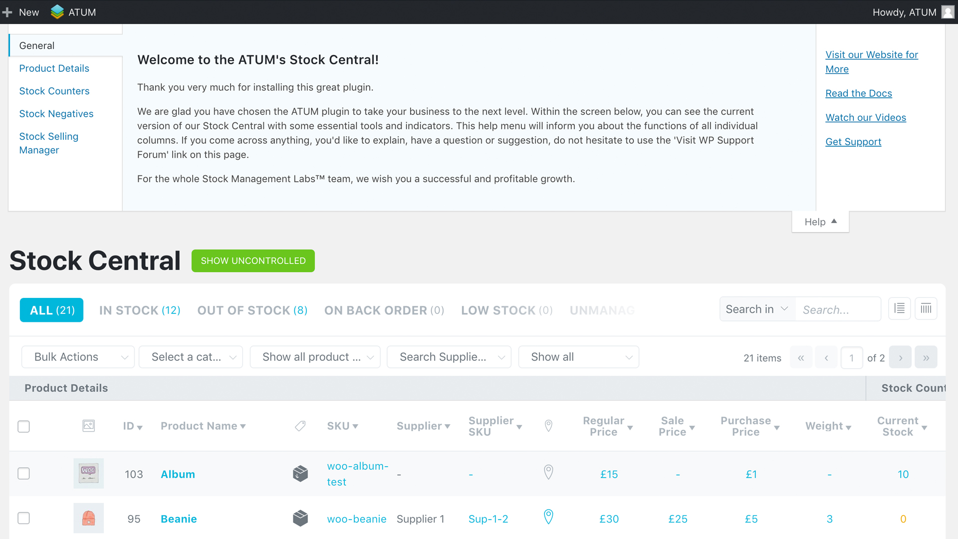 HELP Section for Easier Understanding of Stock Central's Columns