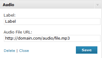 The widget's control panel in the WordPress administration interface.
