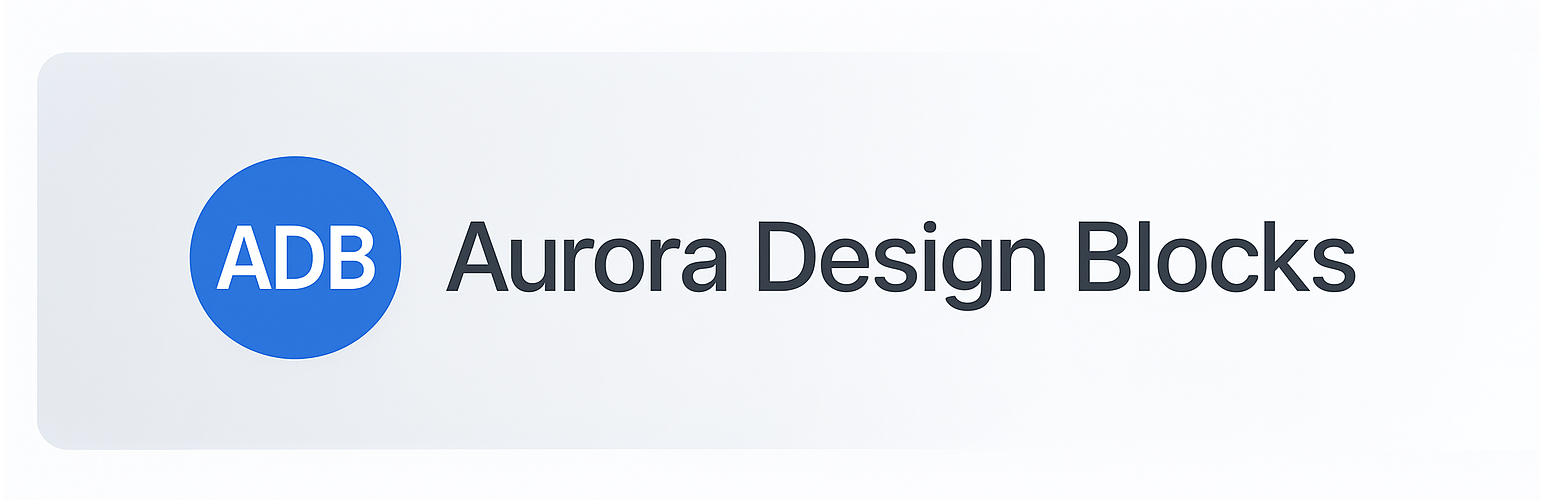 WordPress 外掛 Aurora Design Blocks 的封面圖片。